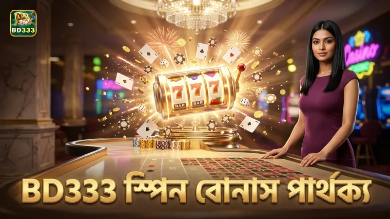 বোনাস স্পিন ও সাধারণ স্পিনের পার্থক্য BD333 প্ল্যাটফর্মে স্পষ্ট।